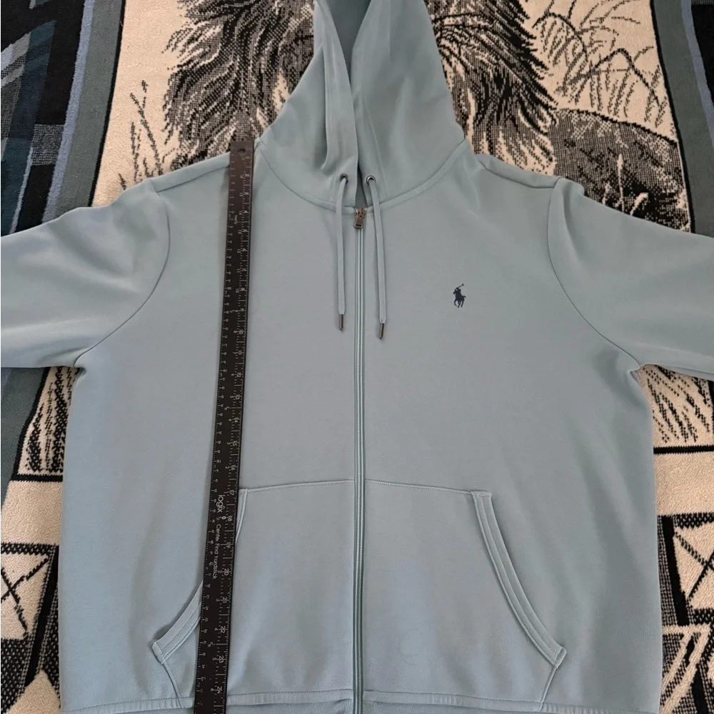 Polo Ralph Lauren Double Knit Light Blue Zip Up Hoodie